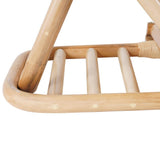 Scandinavian Rattan & Wood Outdoor Long Reclining Chaise Patio Lounge Chair in Natural