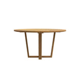Modern Round Teak Wood 6 Person Outdoor Patio Dining Table in Natural