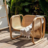 Natrual Rattan Accent Chair Ash Wood Arm Chair Indoor/Outdoor