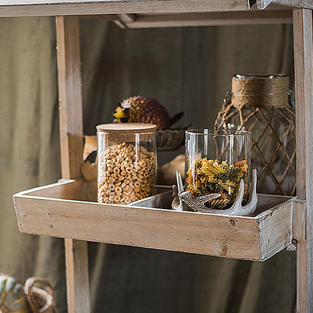 Natural Solid Wood Garden Cart Display Plant Stand Potting Bench