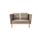 Outdoor Armchair Sofa with Cushion Pillow Accent Chair in Solid Wood Bottom
