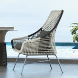 Outdoor PE Rattan Patio Chair Armchair with Cushion Pillow(Set of 2)