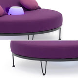 Patio Daybed Round Outdoor Daybed Convertible with Bluetooth Speaker LED and Pillow