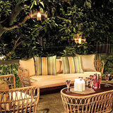 Boho 74" Natural Color Rattan Sofa Square Arm with Cushion Pillow