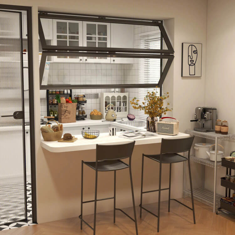 スタイリッシュなセミオープンキッチンであなたの家を変えてください：料理の喜びを受け入れましょう！
