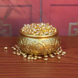 1.6″ Brass Feng Shui Decor Eight Blessings Wealth Bowl for Office Living Room