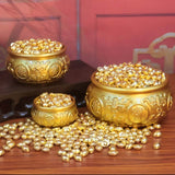 1.6″ Brass Feng Shui Decor Eight Blessings Wealth Bowl for Office Living Room
