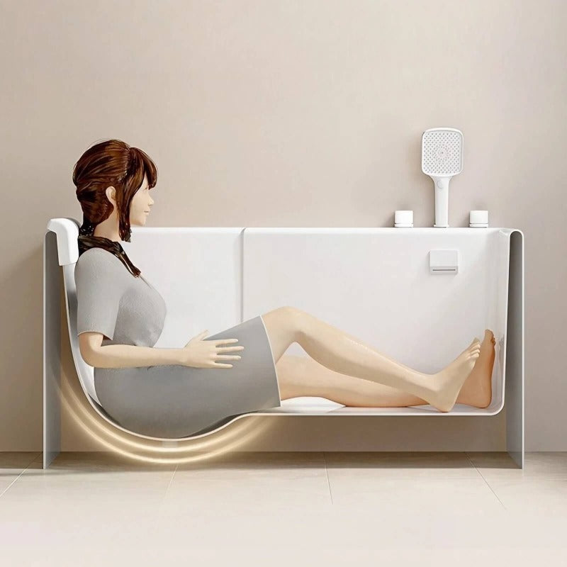 10″ Deep Soaking Tub - Rectangle Modern Acrylic Soaking Bathtub