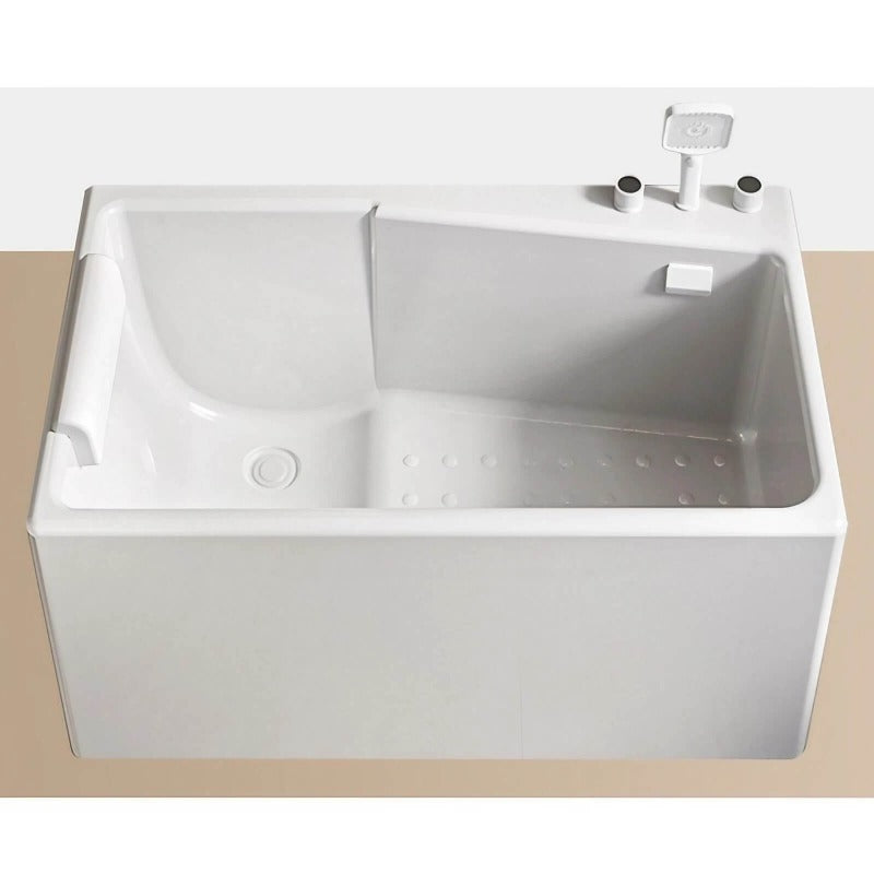 10″ Deep Soaking Tub - Rectangle Modern Acrylic Soaking Bathtub