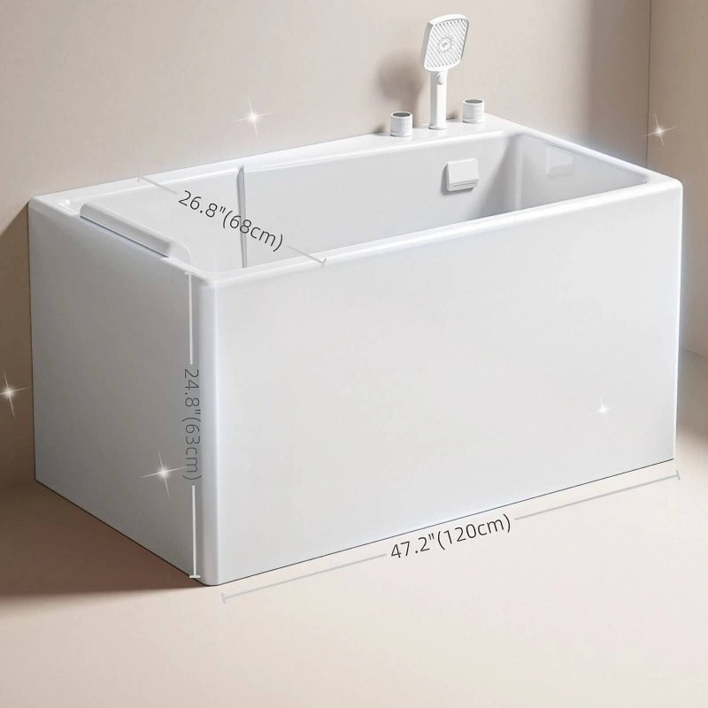 10″ Deep Soaking Tub - Rectangle Modern Acrylic Soaking Bathtub
