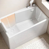 10″ Deep Soaking Tub - Rectangle Modern Acrylic Soaking Bathtub