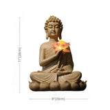 11.0″ Buddha Garden Statue in Resin - Solar Light Source, Suitable for Yard and Balcony