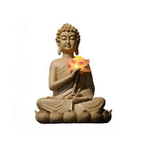 11.0″ Buddha Garden Statue in Resin - Solar Light Source, Suitable for Yard and Balcony