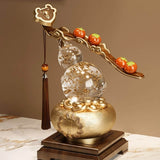 11.0″ Resin Feng Shui Decor Persimmon Gourd Wealth Bowl Office Living Room