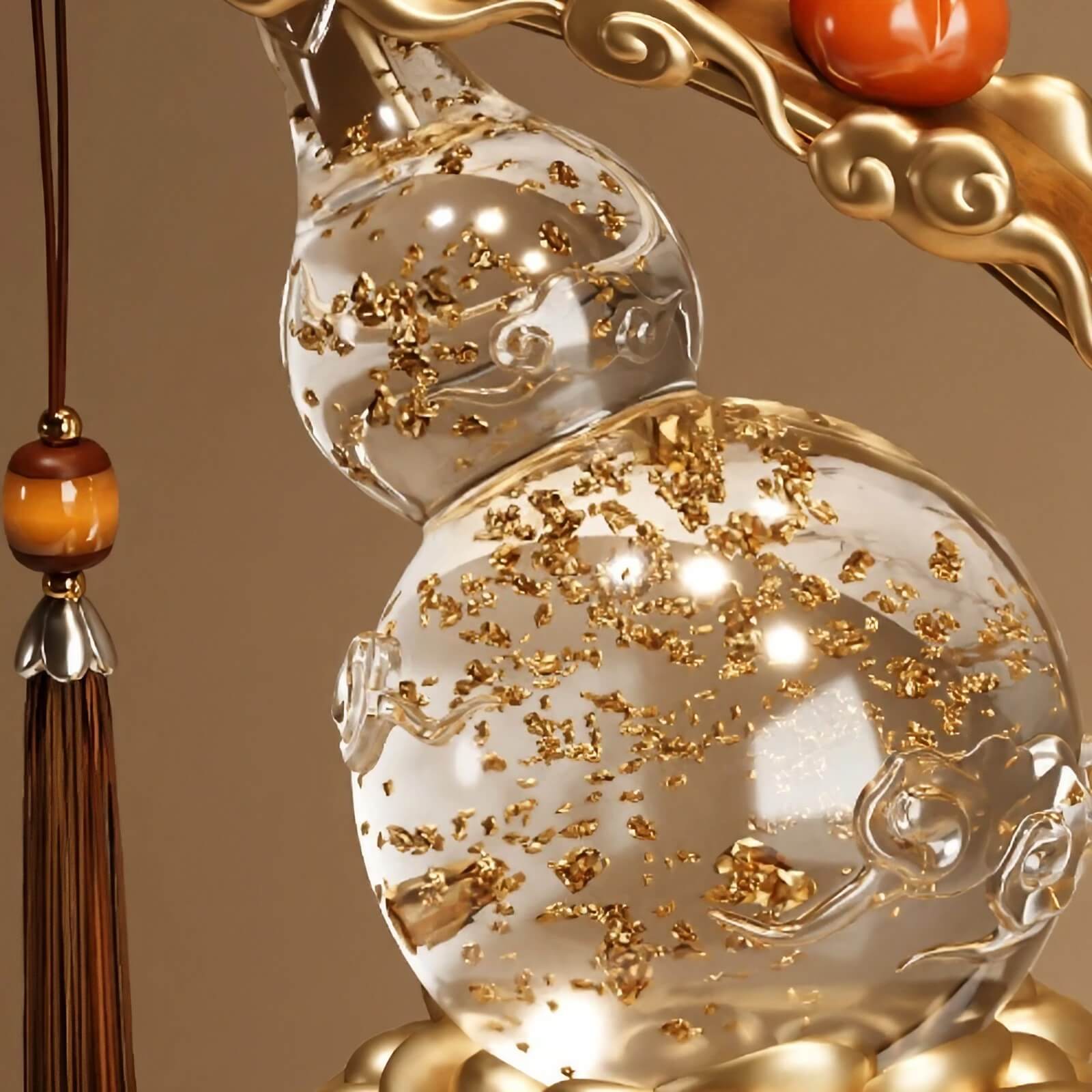 11.0″ Resin Feng Shui Decor Persimmon Gourd Wealth Bowl Office Living Room