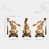 11.0″ Resin Feng Shui Decor Persimmon Gourd Wealth Bowl Office Living Room