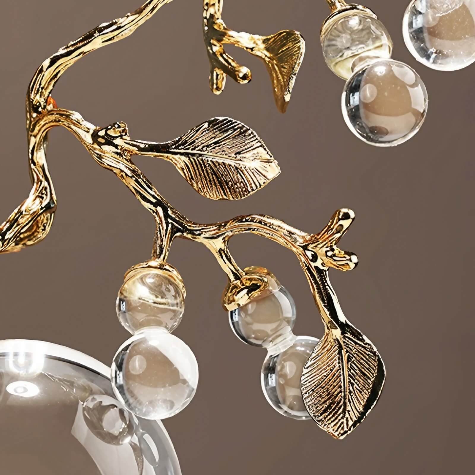 11.4″ Feng Shui Decor Lotus Crystal Gourd Glass Alloy Office Living Room