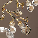 11.4″ Feng Shui Decor Lotus Crystal Gourd Glass Alloy Office Living Room