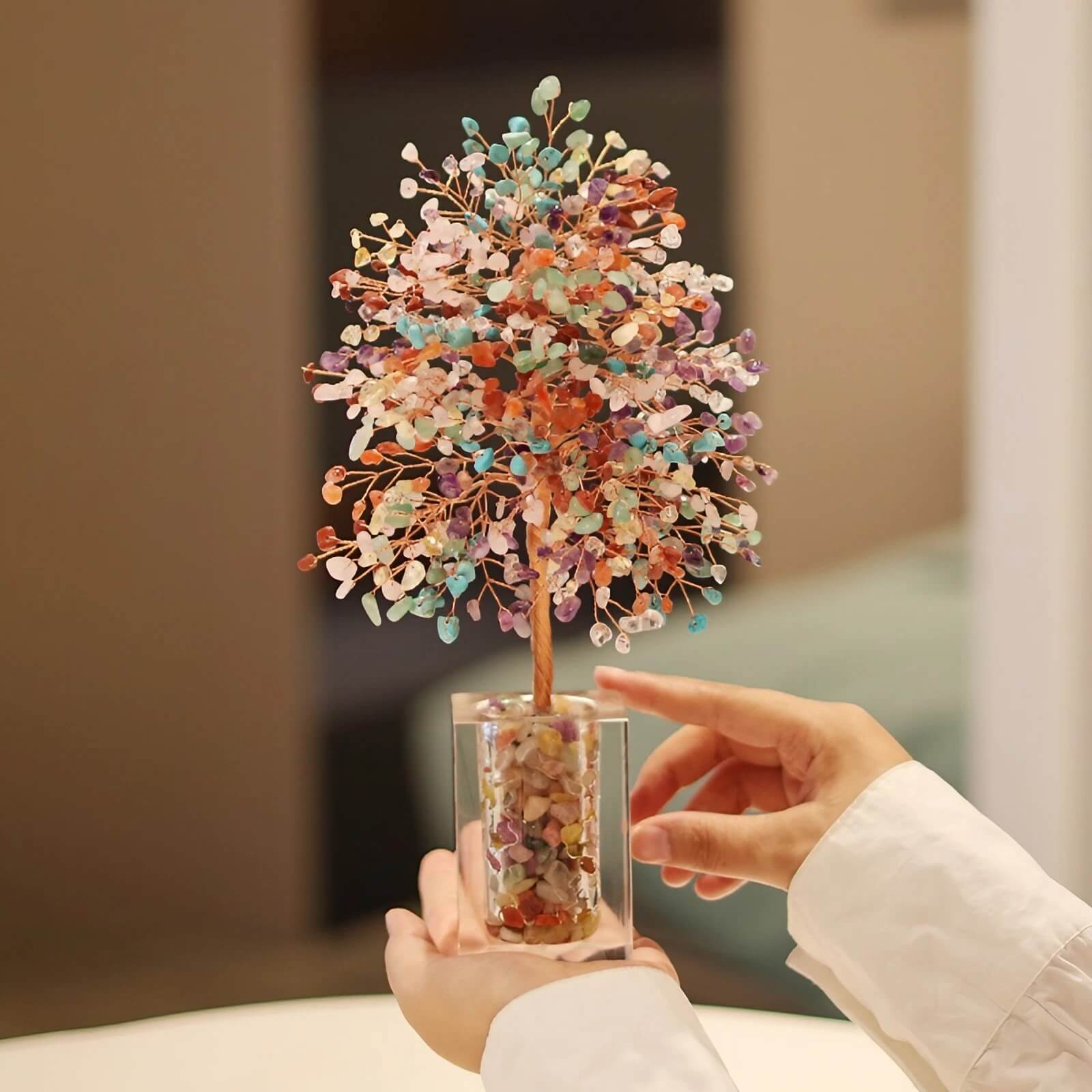 money tree designs 11.8″ Crystal Money Tree Feng Shui Decor for Office Living Room – WEHOMZ