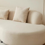 118.1″ Modern Curve Sofa with Pillow - Beige Cotton Linen Upholstery