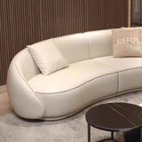 129.9″ Half Circle Couch Beige Velvet Curved Modern Style