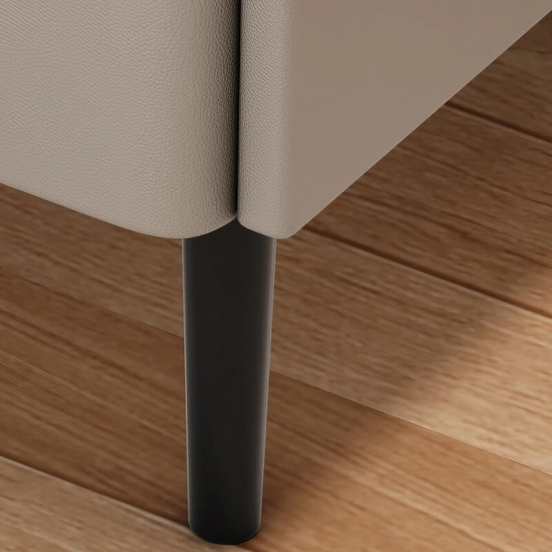 12" Champagne Modern Narrow Bedside Table - Wood with Lighted Drawers & Wireless Charging