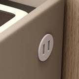 12" Champagne Modern Narrow Bedside Table - Wood with Lighted Drawers & Wireless Charging