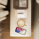 12″ White Wood Narrow Bedside Table - Modern Design with Drawers