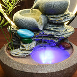13.4″ Feng Shui Decor Resin Tabletop Water Fountain with Rockery for Office Living Room