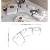 131.5″ Curved Sectional Sofa - Modern Beige Upholstered Chenille