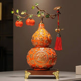 14.2″ Resin Feng Shui Decor Hundred Blessings Gourd for Office Living Room