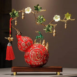 14.2″ Resin Feng Shui Decor Hundred Blessings Gourd for Office Living Room