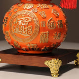 14.2″ Resin Feng Shui Decor Hundred Blessings Gourd for Office Living Room