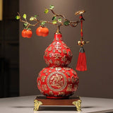 14.2″ Resin Feng Shui Decor Hundred Blessings Gourd for Office Living Room