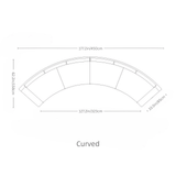 177.2″ Modern Half Circle Couch Beige Curved Linen Upholstery