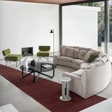 177.2″ Modern Half Circle Couch Beige Curved Linen Upholstery