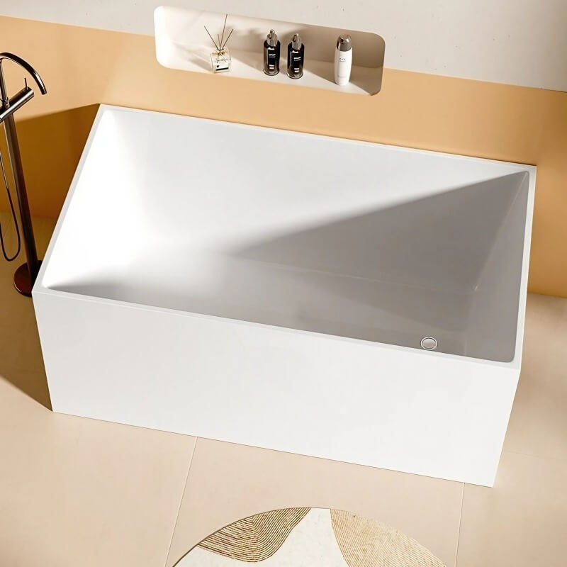 19″ Deep Soaking Bathtub - Acrylic Rectangle Modern Style