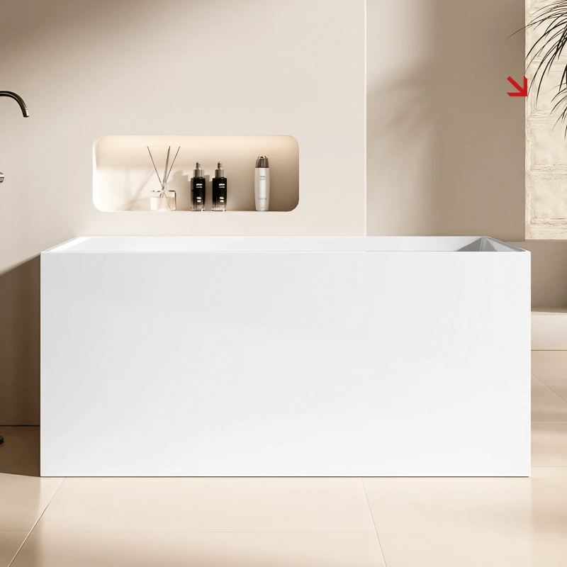 19″ Deep Soaking Bathtub - Acrylic Rectangle Modern Style