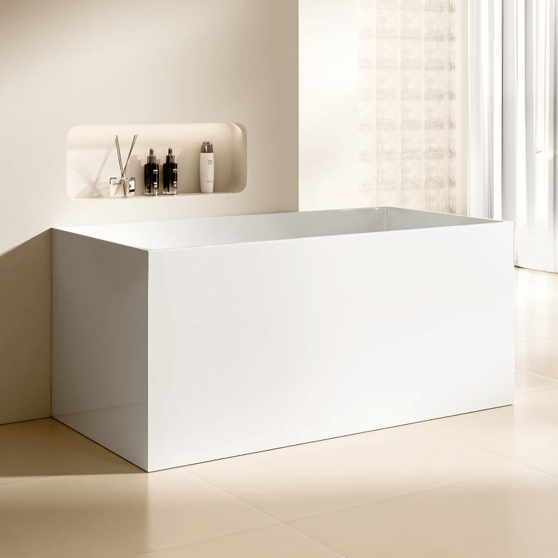 19″ Deep Soaking Bathtub - Acrylic Rectangle Modern Style