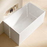 19″ Deep Soaking Bathtub - Acrylic Rectangle Modern Style