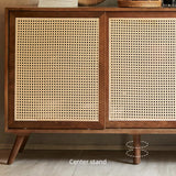 63" Rattan Dresser - 4 Drawers - Walnut - Japandi Style