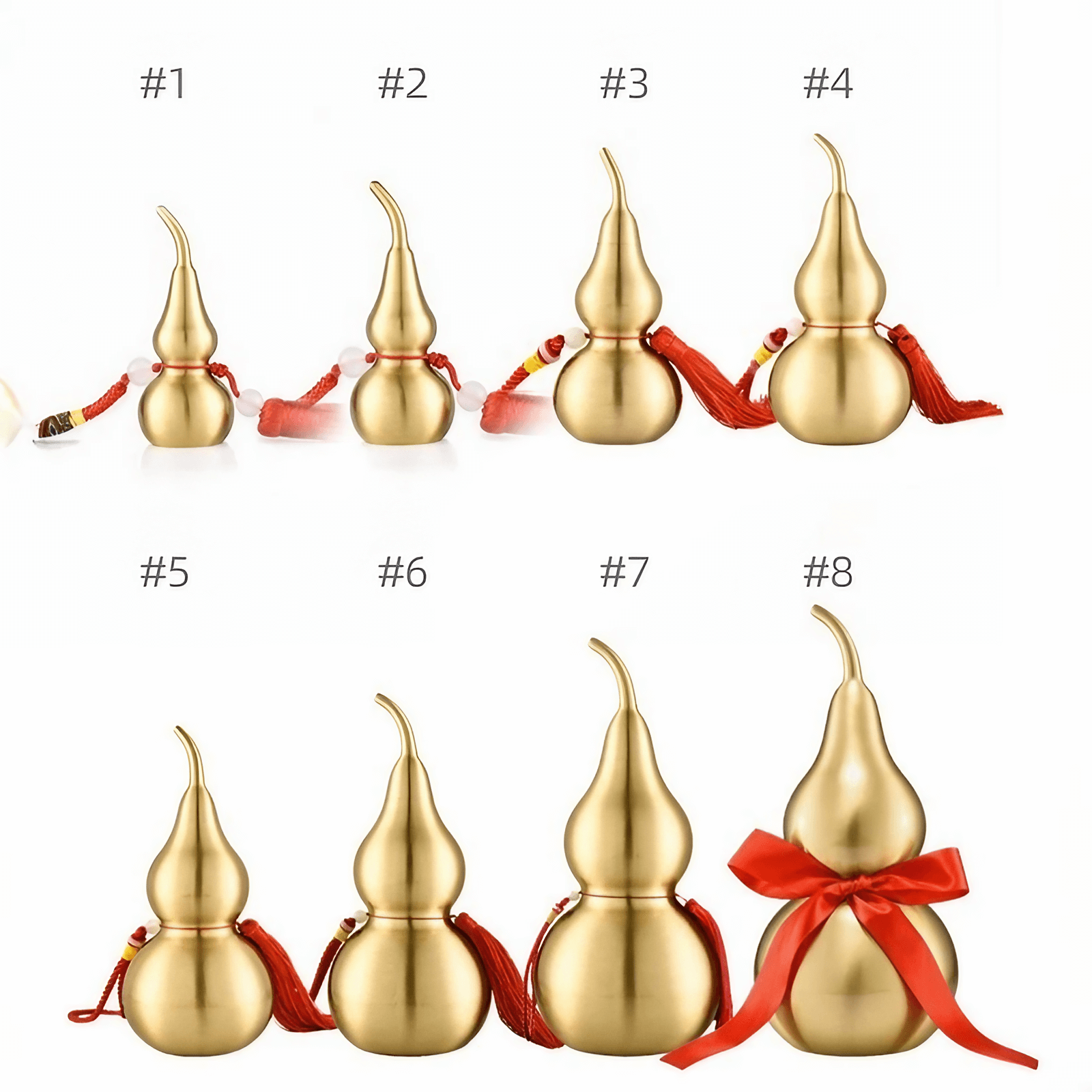 2.6″ Feng Shui Decor Smooth Brass Gourd for Office Living Room Brass Material