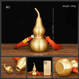 2.6″ Feng Shui Decor Smooth Brass Gourd for Office Living Room Brass Material