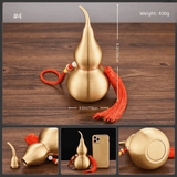 2.6″ Feng Shui Decor Smooth Brass Gourd for Office Living Room Brass Material