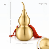2.6″ Feng Shui Decor Smooth Brass Gourd for Office Living Room Brass Material