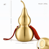 2.6″ Feng Shui Decor Smooth Brass Gourd for Office Living Room Brass Material