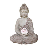 20.9″ Lotus Buddha Statue - Durable Magnesium Oxide for Yard, Balcony, Solar Powered