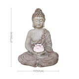 20.9″ Lotus Buddha Statue - Durable Magnesium Oxide for Yard, Balcony, Solar Powered