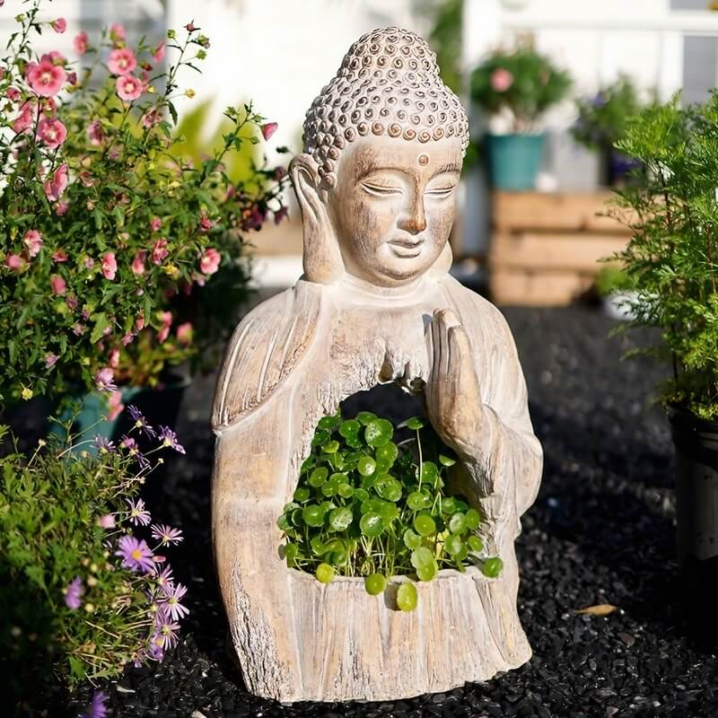 21.3″ Garden Buddha Statue - Durable Magnesium Oxide - Buddha Planter for Yard and Balcony