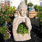 21.3″ Garden Buddha Statue - Durable Magnesium Oxide - Buddha Planter for Yard and Balcony